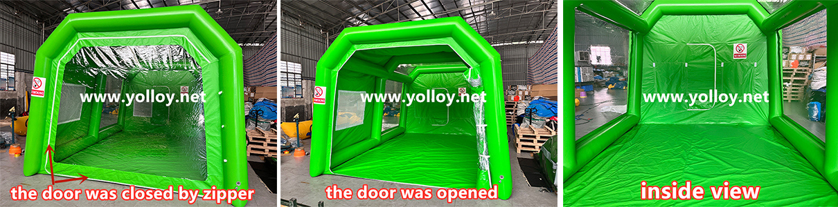 details of mobile inflatable car paint spray booth tent