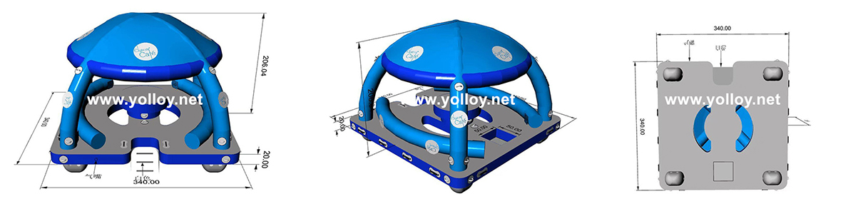 3D design drafts of inflatable island platform 