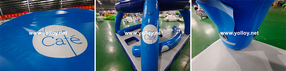 detailed images of sun deck inflatable dock