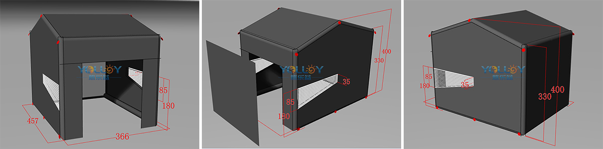 design drafts of inflatable golf practice tent