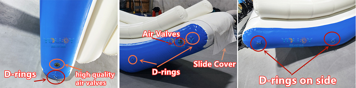 Deatils of yacht inflatable slide