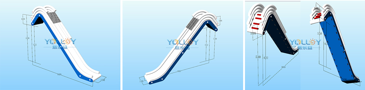 Design drafts of inflatable water slide for boat