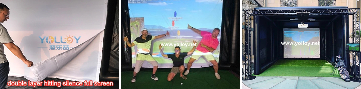 Newest style inflatable golf simulator room 