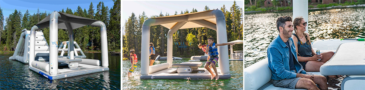 inflatable floating dock platform