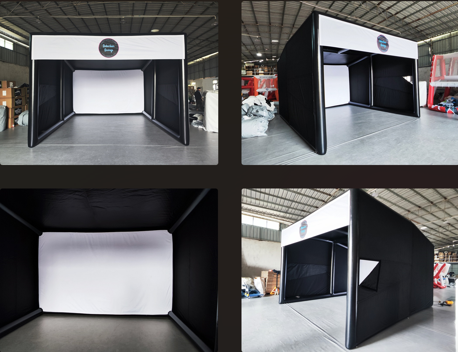 Inflatable golf simulator enclosure Inflatable golf simulator enclosure