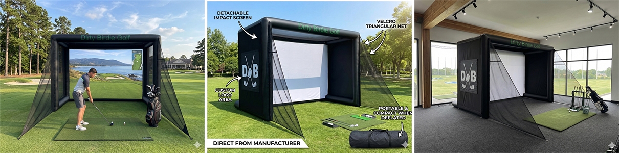 Mini Style Inflatable Golf Simulator Enclosure Practice Tent With Net