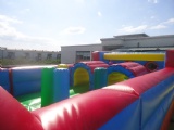 Giant Inflatable Bouncer Obstacle Course With Slide