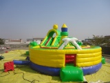 Inflatable 8 Words Obstacle Bouncy Slide Combo For Sport Games