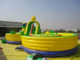 Inflatable 8 Words Obstacle Bouncy Slide Combo For Sport Games