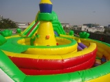 Inflatable 8 Words Obstacle Bouncy Slide Combo For Sport Games