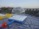 Inflatable snow globe with air bouncy mat