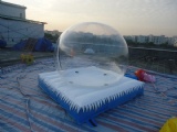 Inflatable snow globe with air bouncy mat