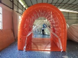 Size: 4mLx3mWx3mH or customized
Material: PVC tarpaulin(commercial grade)
Color: Orange,white or customized
Design: According to clients' requirements