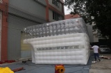Inflatable half clear transparency cube tent
