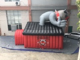 Custom inflatbale bulldogs sport helmet tunnel tent