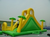 Tropical style inflatable bounce slide Toy with water pool