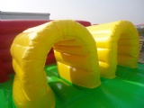 Floating water slide obstacle course