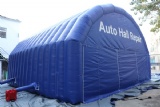 Blue inflatable auto hail repair tent