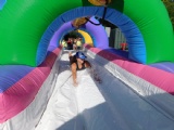 Inflatable water slip and slide on a water slides