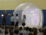 Inflatable planetarium dome for school classroom