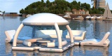 Inflatable Floating Party Platform With Sun Shelter