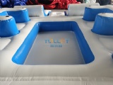 inflatable float water island with leisure sofa