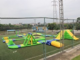 Size: 34mLx26mW or can be customized
Water area needed: 40mLx32mWx3mD
Material: 0.9mm durable PVC tarpaulin
Color: Blue,green and yellow or made
Lifespan: Over 3 Years or more