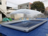 Inflatable bubble dome pool tent