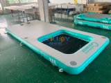 Floating inflatable lounger platform