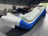 Inflatable dock slide into water