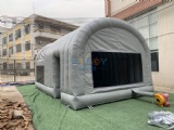 Golf simulator impact screen inflatable tent