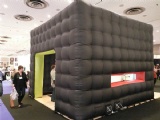 black mobile inflatable cube tent