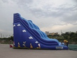 blue commercial inflatable wave shape slide