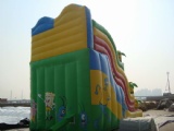 sponge bob inflatable slide with palm tree