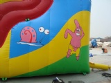 sponge bob inflatable slide with palm tree