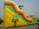 Dinosaur Allosaurus in jungle inflatable slide