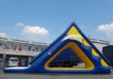 Inflatable freefall water slide glider game