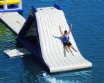 Inflatable freefall water slide glider game