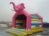 inflatable pink Elephant bouncy castle Moonwalks