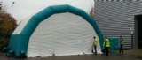 Garage painting workstation inflatable tent