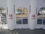 White inflatable wedding party tent for outdoor evening
