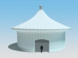 White inflatable pagoda tent for party event