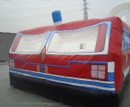 inflatable red bus slide