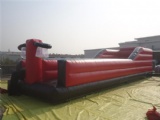 inflatable bungee wall with stretch cord tied