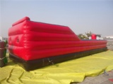 inflatable bungee wall with stretch cord tied