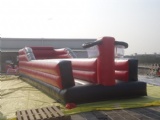 inflatable bungee wall with stretch cord tied