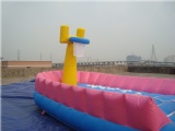 inflatable bungee run trampoline basketball