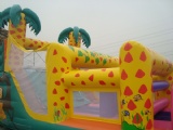 Tropical rain forest style inflatable obstacle castle