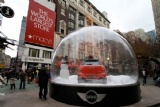 Huge clear Christmas snow globe