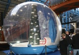 transparent life size snow dome with inflatable base